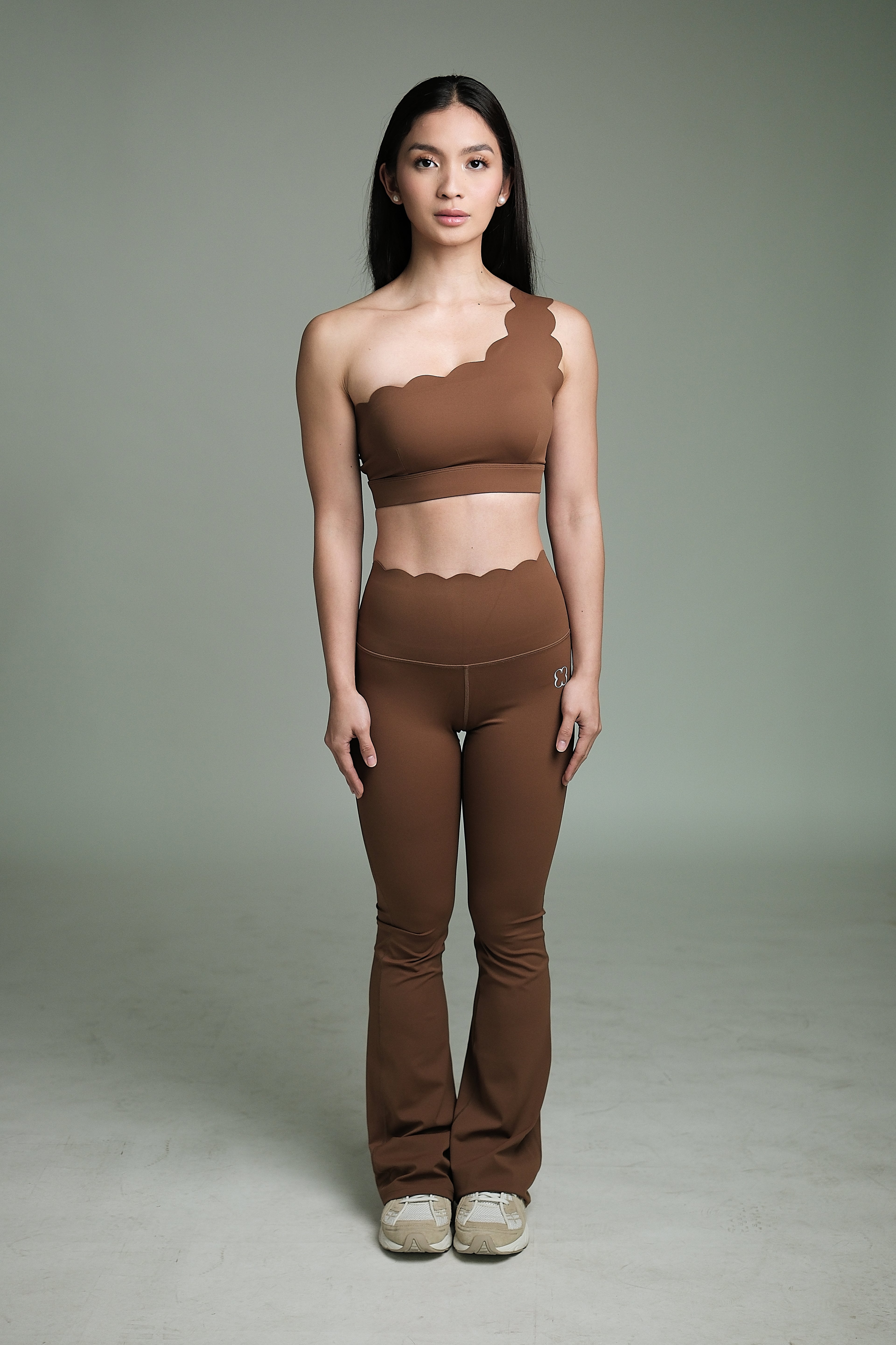 CORE LUXE ONE SHOULDER TOP CHESTNUT