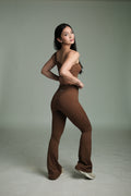 CORE LUXE FLARED PANTS CHESTNUT
