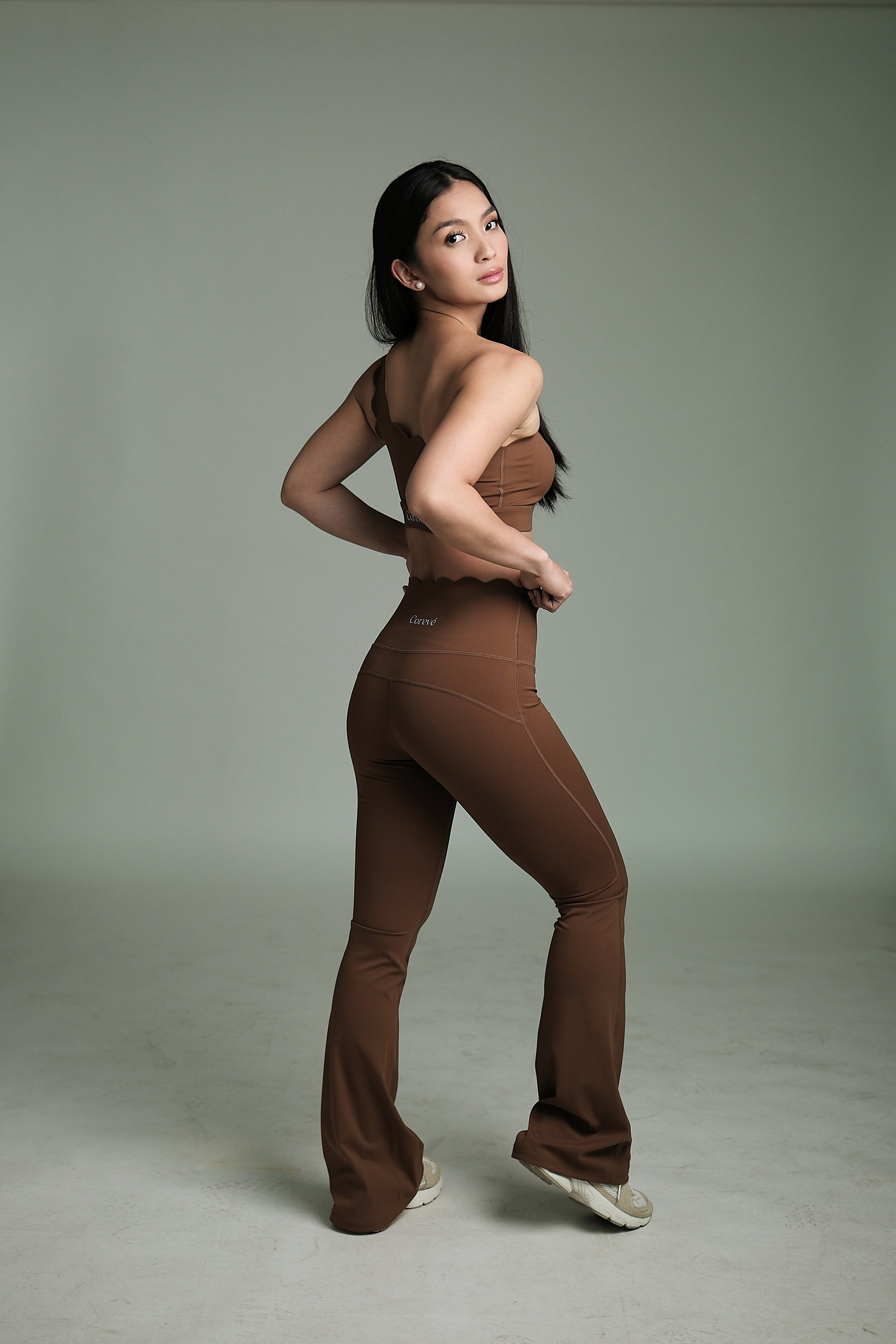 CORE LUXE FLARED PANTS CHESTNUT