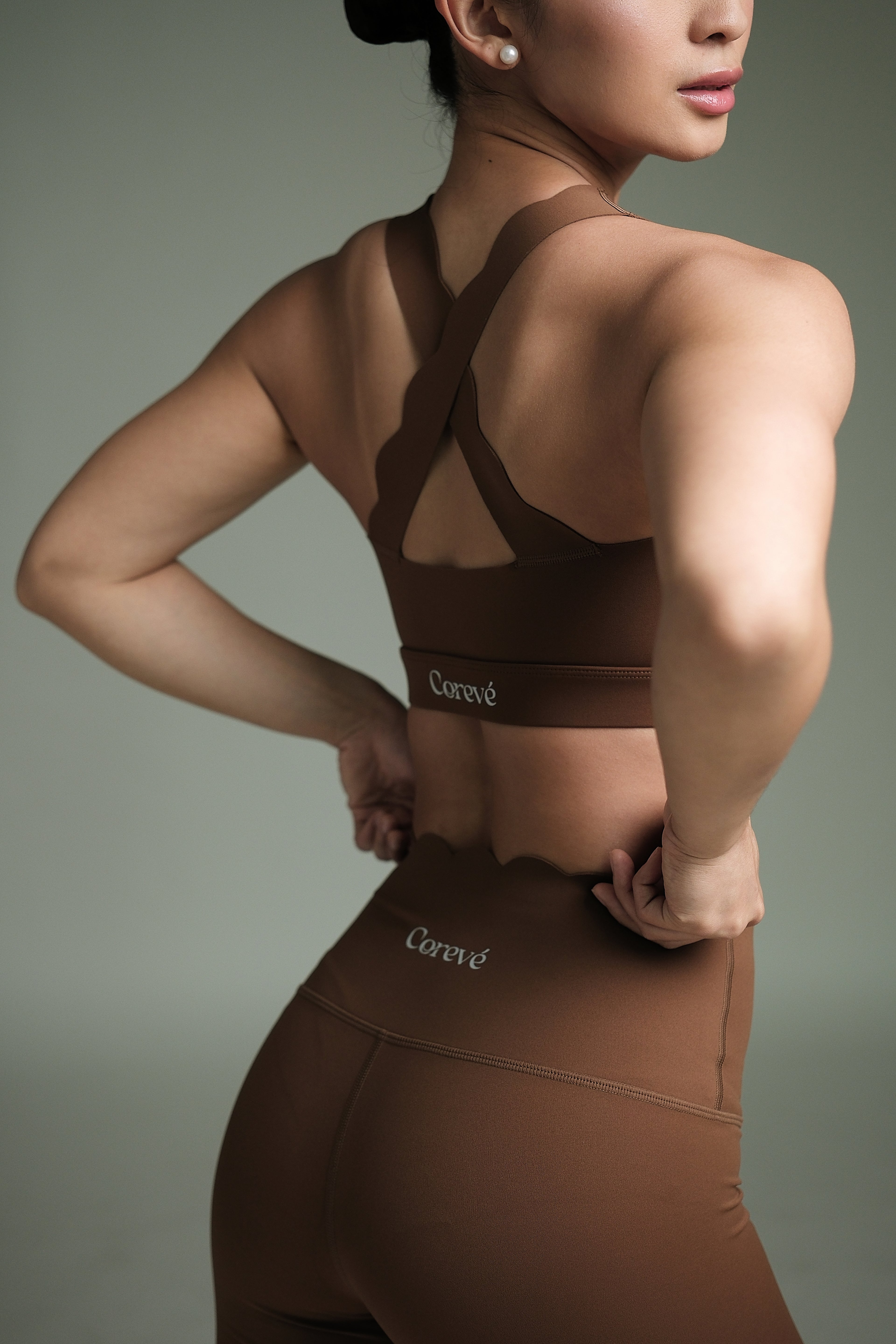 CORE LUXE CROSSBACK TOP CHESTNUT