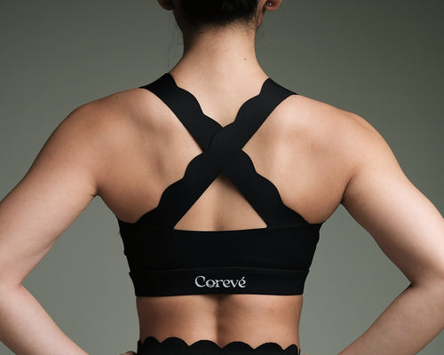 CORE LUXE CROSSBACK TOP CHARCOAL